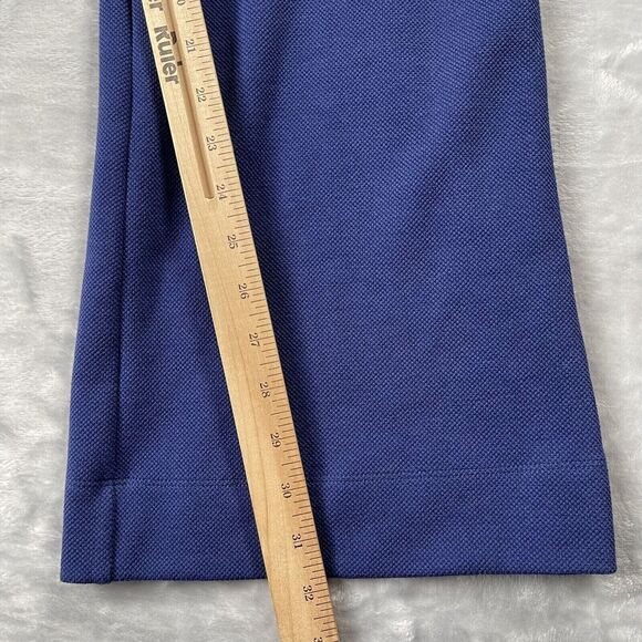 Chico’s Pants Womens 3R US 16 Nocturne Navy Textured Wide Leg Trouser Grommet - Picture 14 of 16